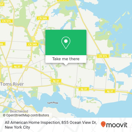 Mapa de All American Home Inspection, 855 Ocean View Dr