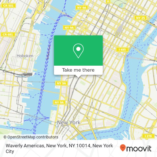 Mapa de Waverly Americas, New York, NY 10014