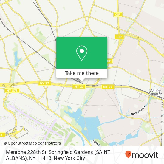 Mapa de Mentone 228th St, Springfield Gardens (SAINT ALBANS), NY 11413