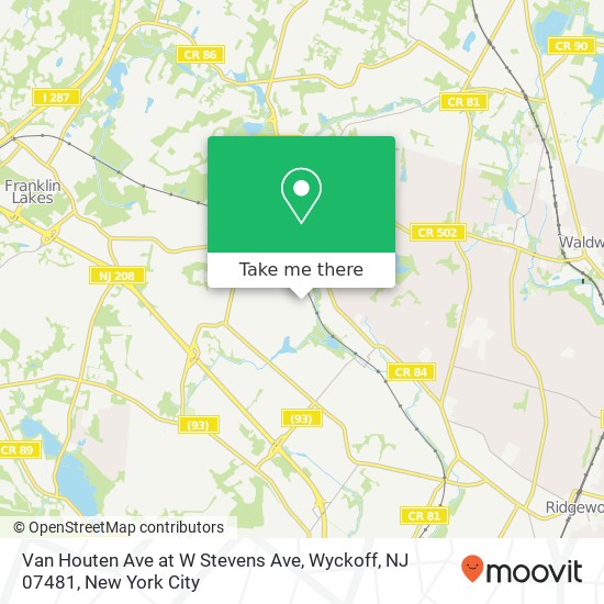 Van Houten Ave at W Stevens Ave, Wyckoff, NJ 07481 map