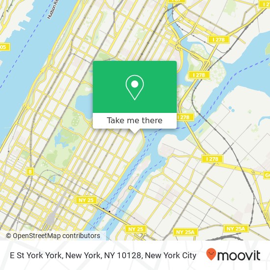 E St York York, New York, NY 10128 map