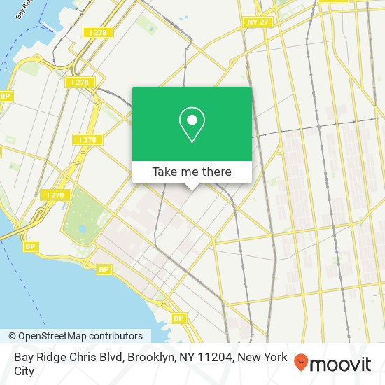 Mapa de Bay Ridge Chris Blvd, Brooklyn, NY 11204