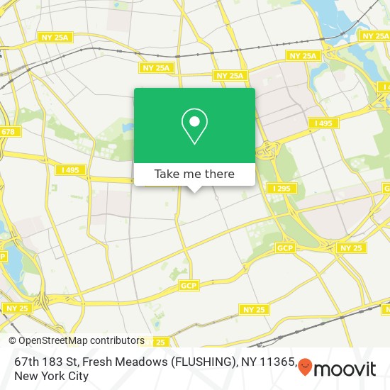 Mapa de 67th 183 St, Fresh Meadows (FLUSHING), NY 11365