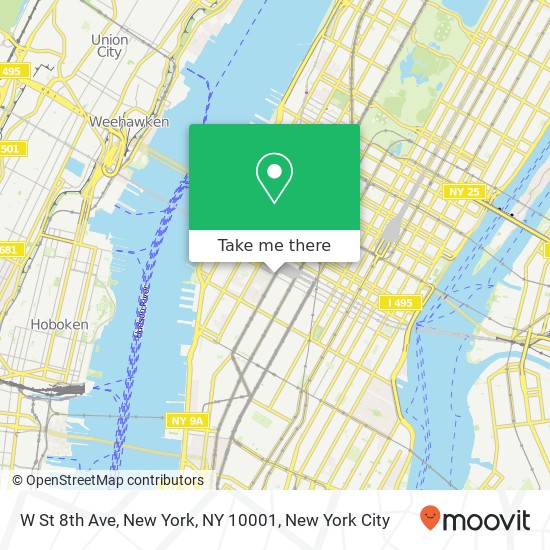 Mapa de W St 8th Ave, New York, NY 10001