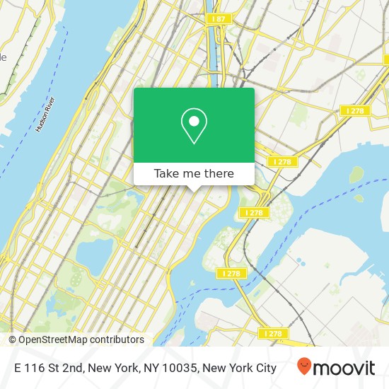 E 116 St 2nd, New York, NY 10035 map