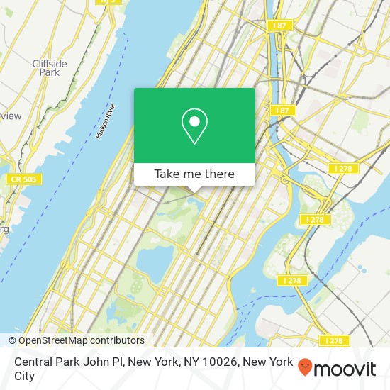 Mapa de Central Park John Pl, New York, NY 10026