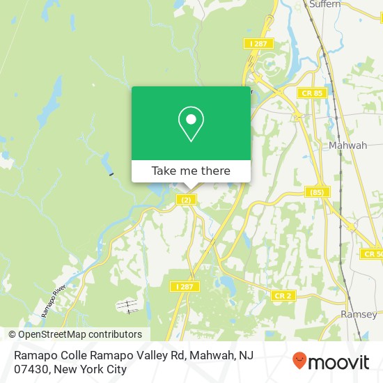 Mapa de Ramapo Colle Ramapo Valley Rd, Mahwah, NJ 07430