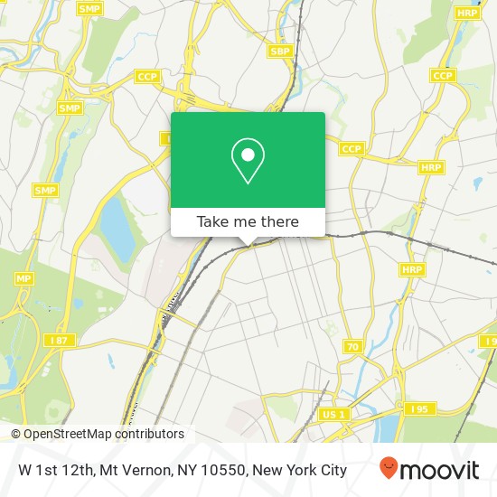 W 1st 12th, Mt Vernon, NY 10550 map