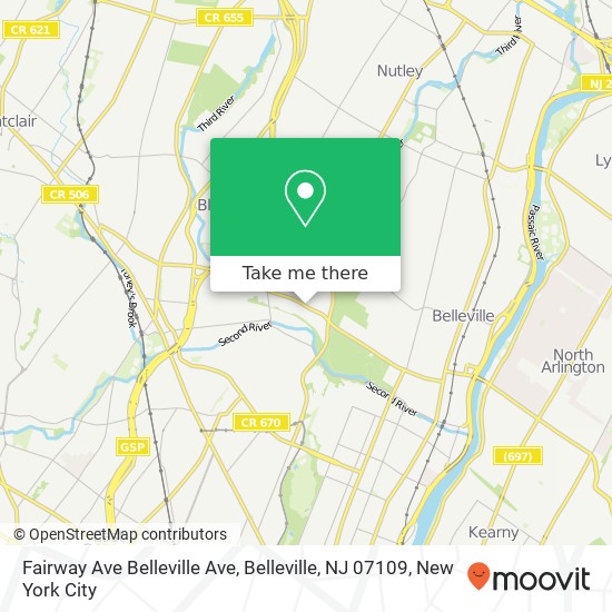 Fairway Ave Belleville Ave, Belleville, NJ 07109 map
