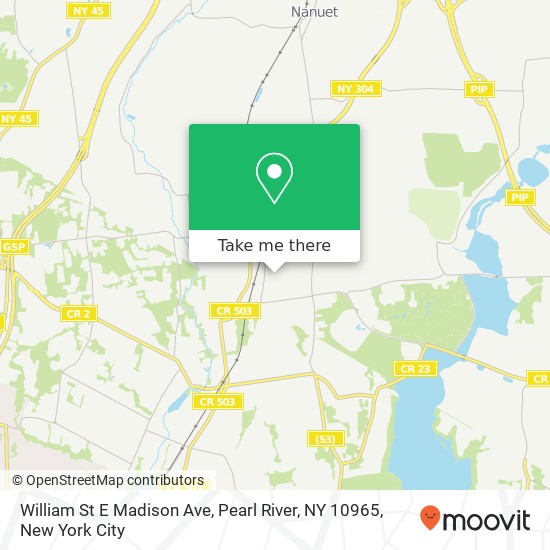 Mapa de William St E Madison Ave, Pearl River, NY 10965