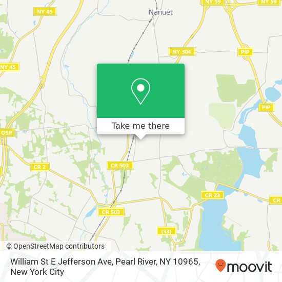 William St E Jefferson Ave, Pearl River, NY 10965 map