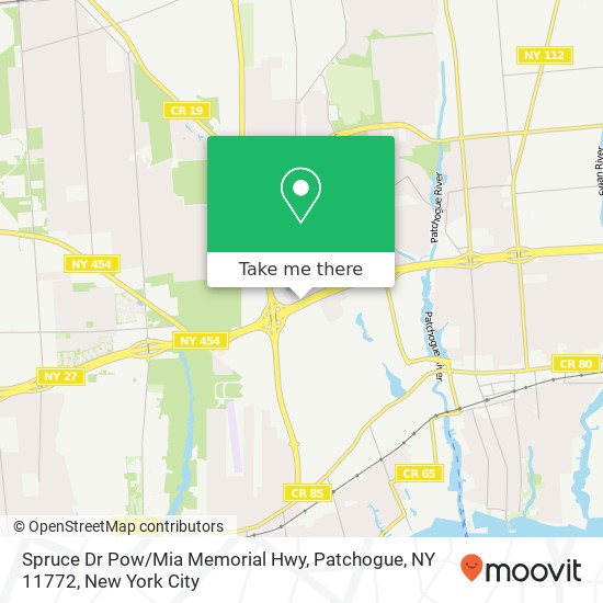 Mapa de Spruce Dr Pow / Mia Memorial Hwy, Patchogue, NY 11772