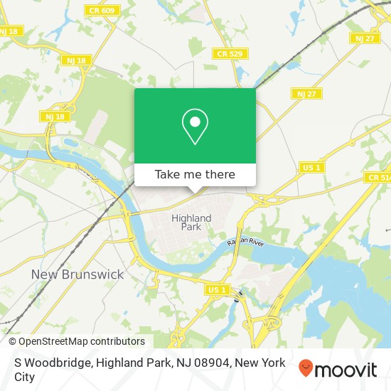 Mapa de S Woodbridge, Highland Park, NJ 08904