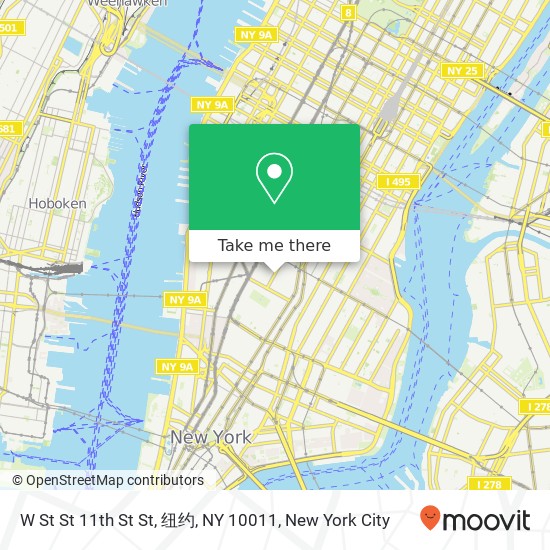 W St St 11th St St, 纽约, NY 10011 map