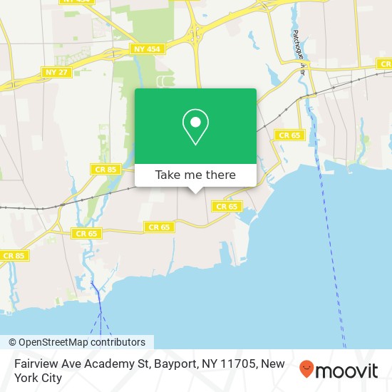 Fairview Ave Academy St, Bayport, NY 11705 map