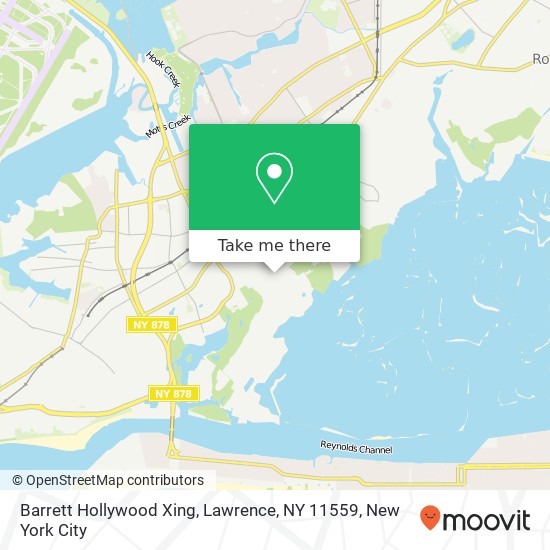 Mapa de Barrett Hollywood Xing, Lawrence, NY 11559