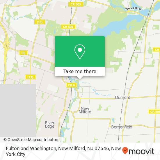 Fulton and Washington, New Milford, NJ 07646 map
