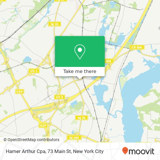 Mapa de Hamer Arthur Cpa, 73 Main St
