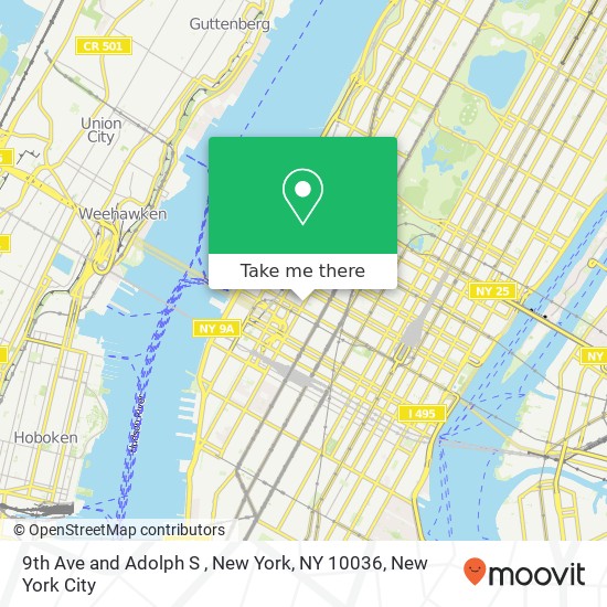 9th Ave and Adolph S , New York, NY 10036 map