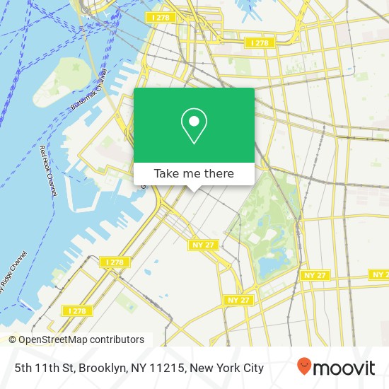 Mapa de 5th 11th St, Brooklyn, NY 11215