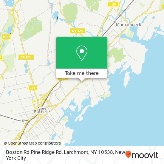 Boston Rd Pine Ridge Rd, Larchmont, NY 10538 map
