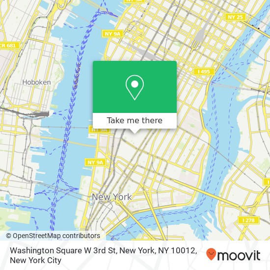 Washington Square W 3rd St, New York, NY 10012 map