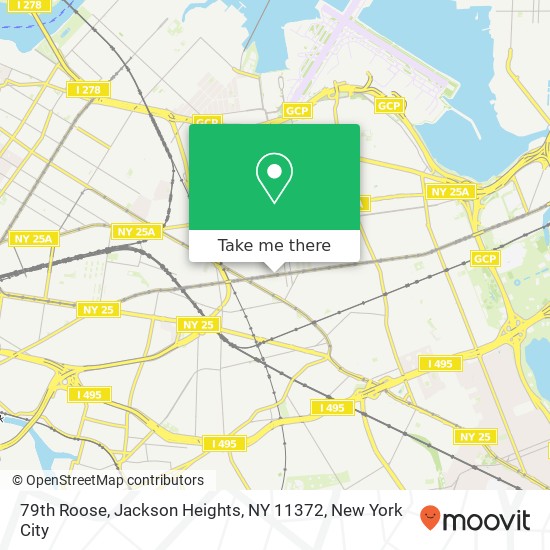 Mapa de 79th Roose, Jackson Heights, NY 11372