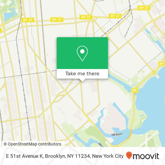 Mapa de E 51st Avenue K, Brooklyn, NY 11234