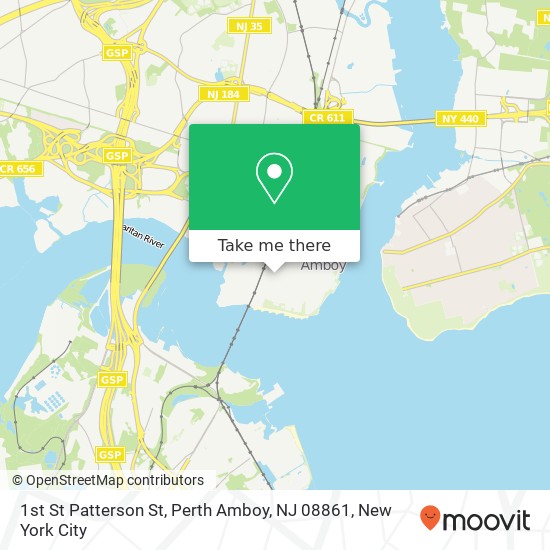 1st St Patterson St, Perth Amboy, NJ 08861 map