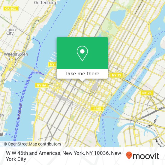 Mapa de W W 46th and Americas, New York, NY 10036