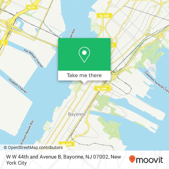 W W 44th and Avenue B, Bayonne, NJ 07002 map