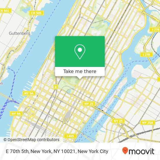 E 70th 5th, New York, NY 10021 map