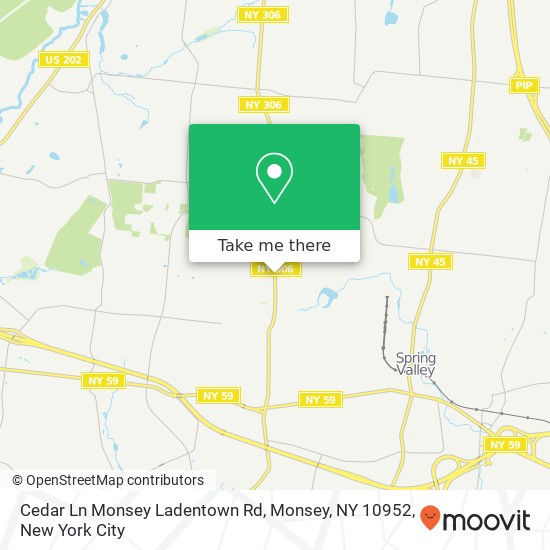 Mapa de Cedar Ln Monsey Ladentown Rd, Monsey, NY 10952