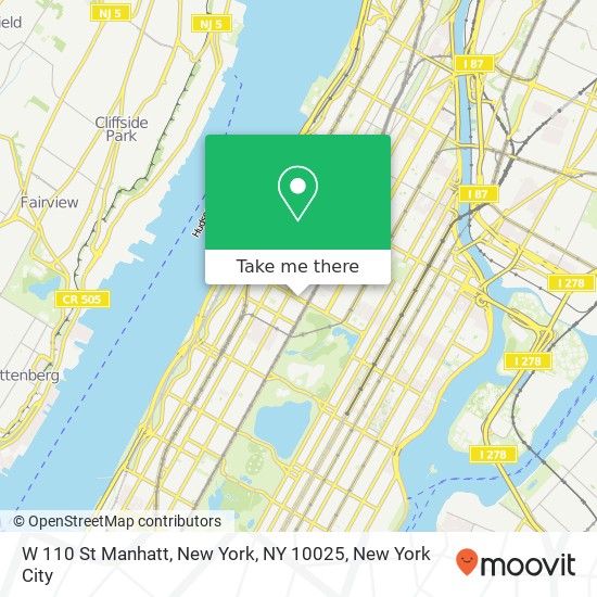 W 110 St Manhatt, New York, NY 10025 map