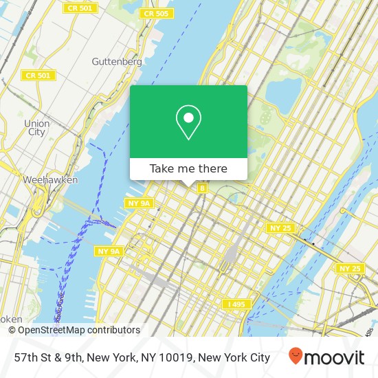 57th St & 9th, New York, NY 10019 map