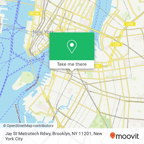 Mapa de Jay St Metrotech Rdwy, Brooklyn, NY 11201