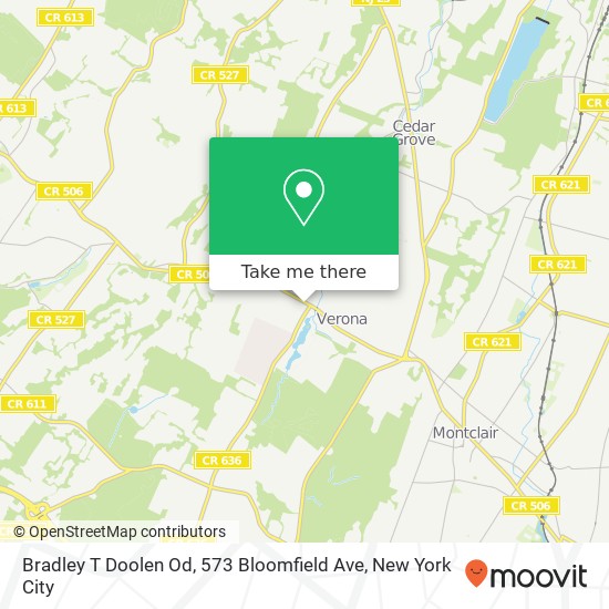 Mapa de Bradley T Doolen Od, 573 Bloomfield Ave