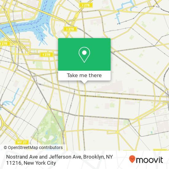Mapa de Nostrand Ave and Jefferson Ave, Brooklyn, NY 11216