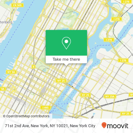 71st 2nd Ave, New York, NY 10021 map