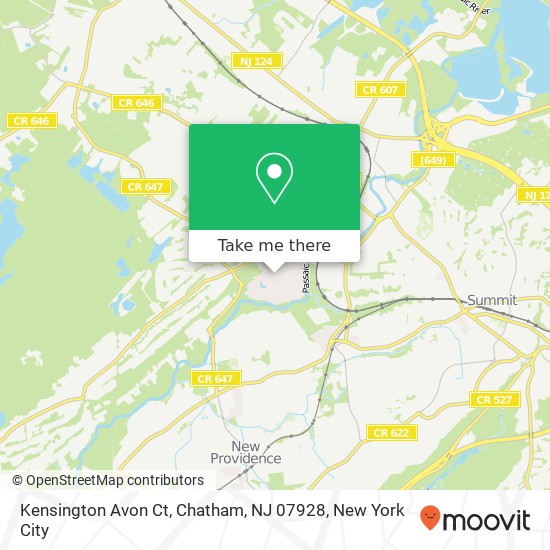 Mapa de Kensington Avon Ct, Chatham, NJ 07928