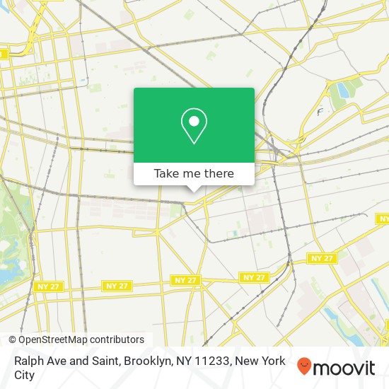 Mapa de Ralph Ave and Saint, Brooklyn, NY 11233