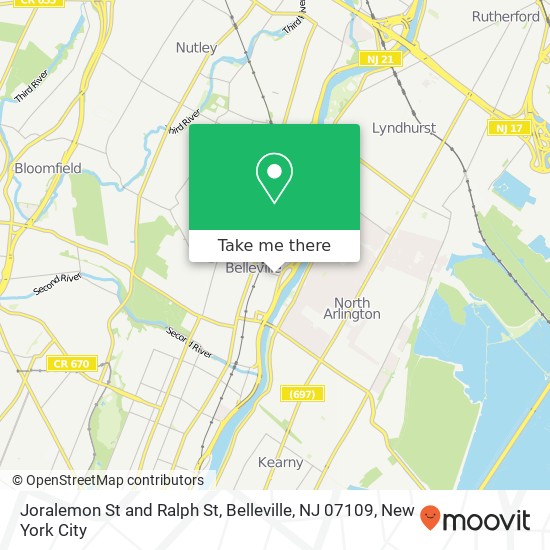 Joralemon St and Ralph St, Belleville, NJ 07109 map