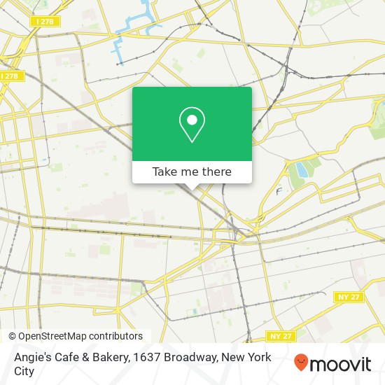 Mapa de Angie's Cafe & Bakery, 1637 Broadway