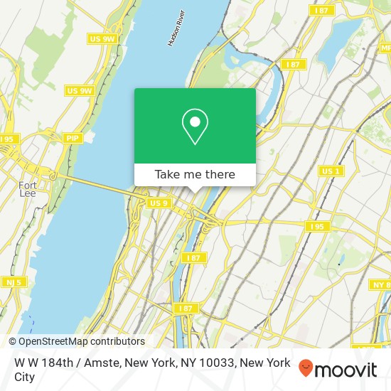 W W 184th / Amste, New York, NY 10033 map