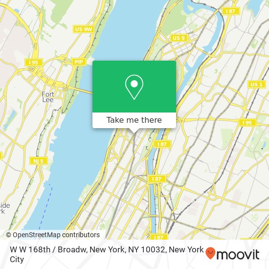 Mapa de W W 168th / Broadw, New York, NY 10032