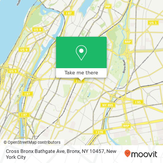 Mapa de Cross Bronx Bathgate Ave, Bronx, NY 10457