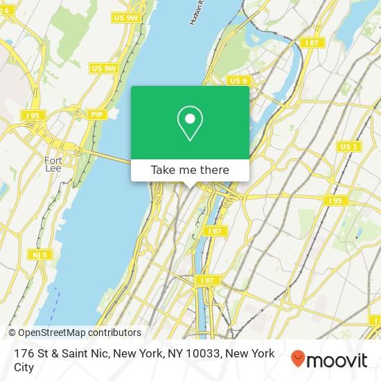 Mapa de 176 St & Saint Nic, New York, NY 10033