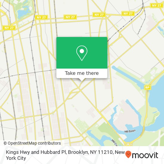 Kings Hwy and Hubbard Pl, Brooklyn, NY 11210 map