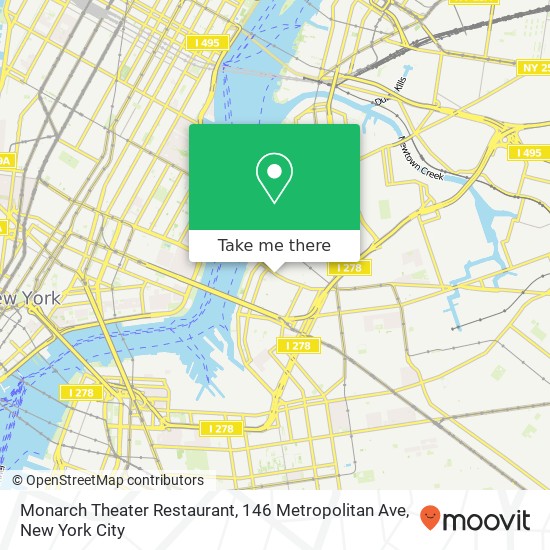 Mapa de Monarch Theater Restaurant, 146 Metropolitan Ave