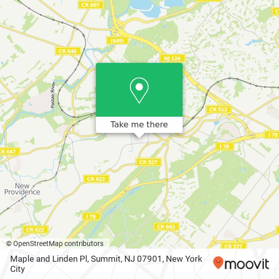Mapa de Maple and Linden Pl, Summit, NJ 07901